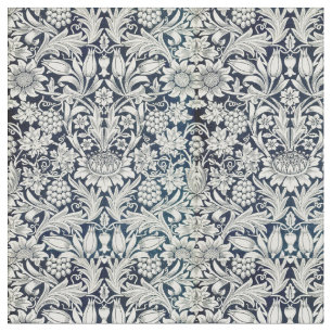 Tissu - Bleu et Blanc Art Nouveau Motif