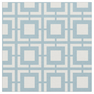Tissu Bleu Et Blanc Brise Du Milieu Du Siècle Motif