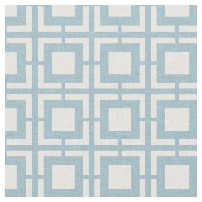 Tissu Bleu Et Blanc Brise Du Milieu Du Siècle Motif (Fermer)