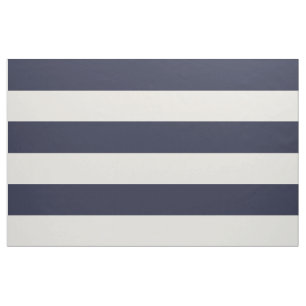 Tissu Bleu et ivoire de la Marine Large rayures Grande é