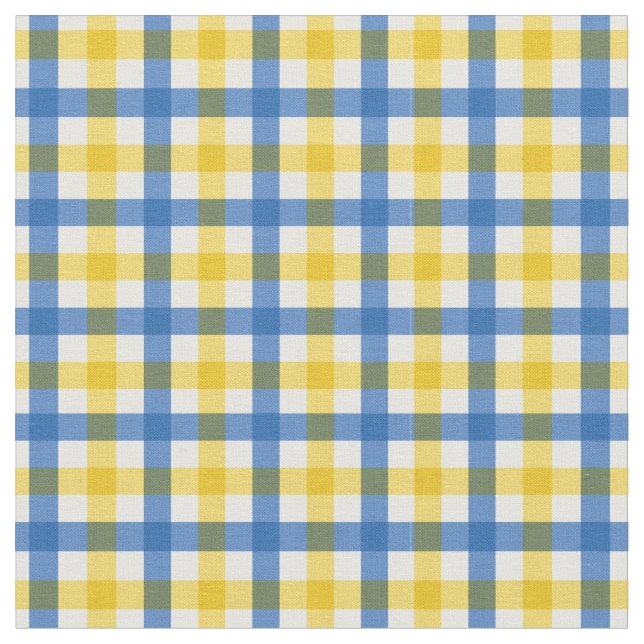 Tissu Bleu et jaune brillant été En vichy plaid/ Tartan (Fermer)