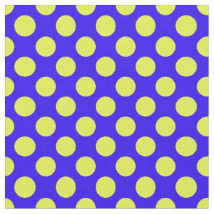 Tissu bleu et jaune de point de polka