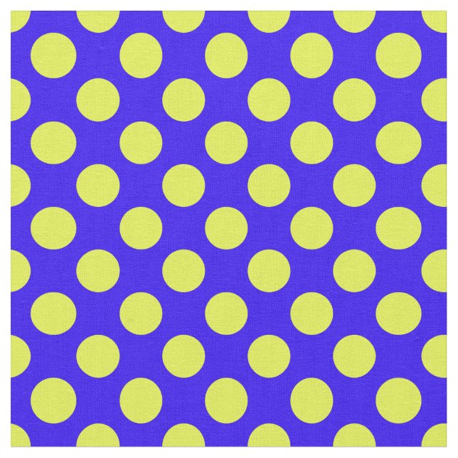 Tissu bleu et jaune de point de polka (Fermer)