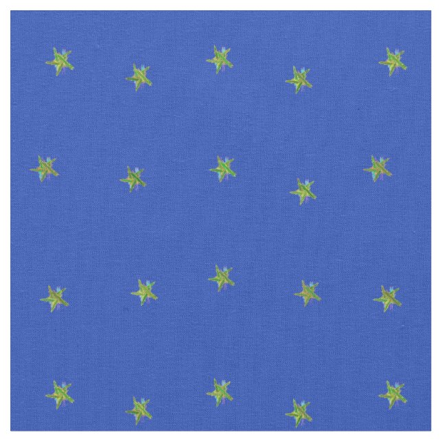 Tissu bleu et jaune étoiles (Fermer)