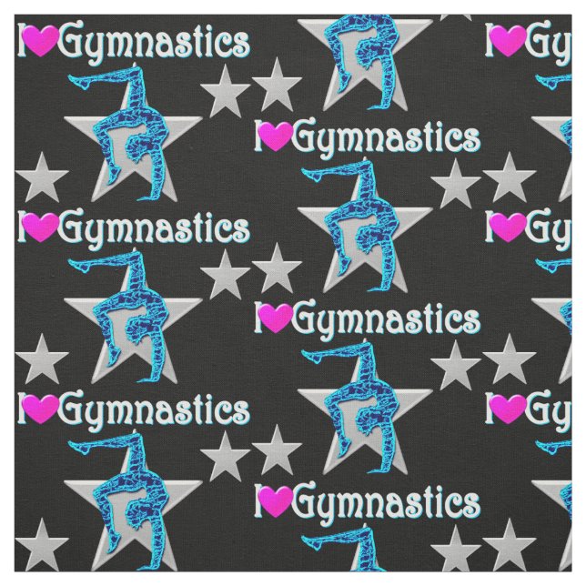 TISSU BLEU ET NOIR J'AIME LES TISSUS DE GYMNASTICS (Échantillon)