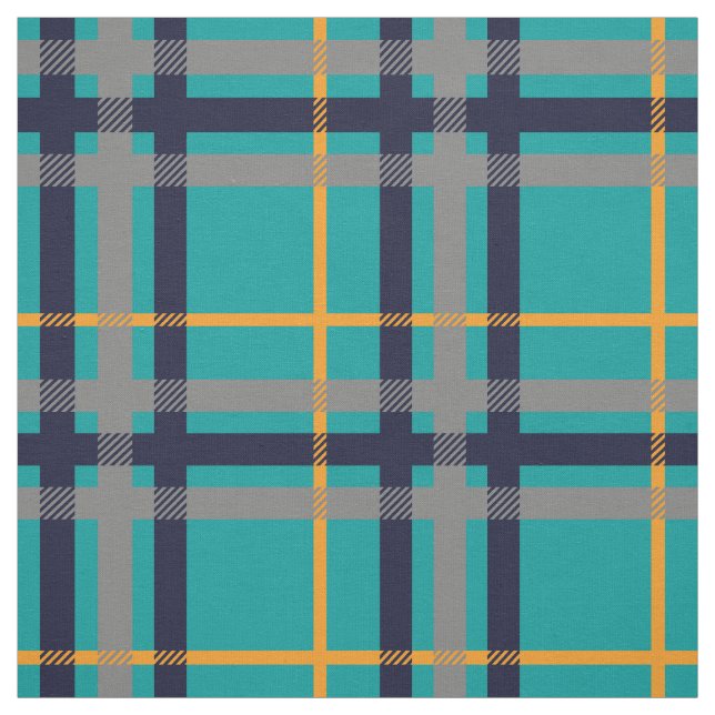 Tissu bleu et orange de plaid (Échantillon)