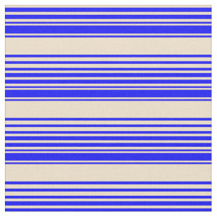 Tissu Bleu et Tan