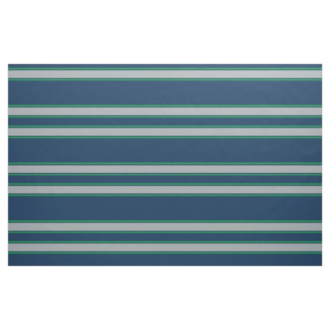 Tissu Bleu et Vert Stripes sportives (Fat Quarter)