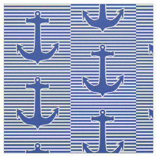 Tissu Bleu étroit blanc de rayures et d'ancre + votre