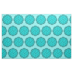 Tissu Bleu/Fleur Turquoise Ruban par Kenneth Yoncich