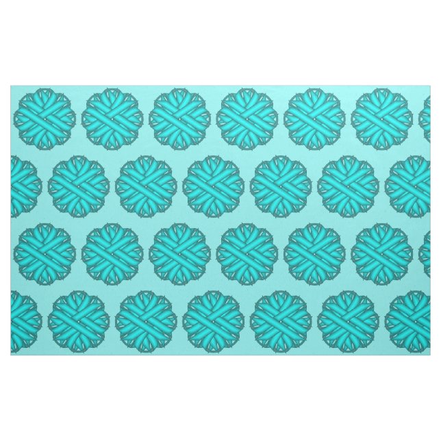 Tissu Bleu/Fleur Turquoise Ruban par Kenneth Yoncich (Fat Quarter)