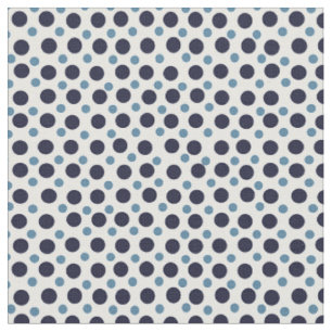 Tissu bleu foncé, bleu clair sur pois blancs