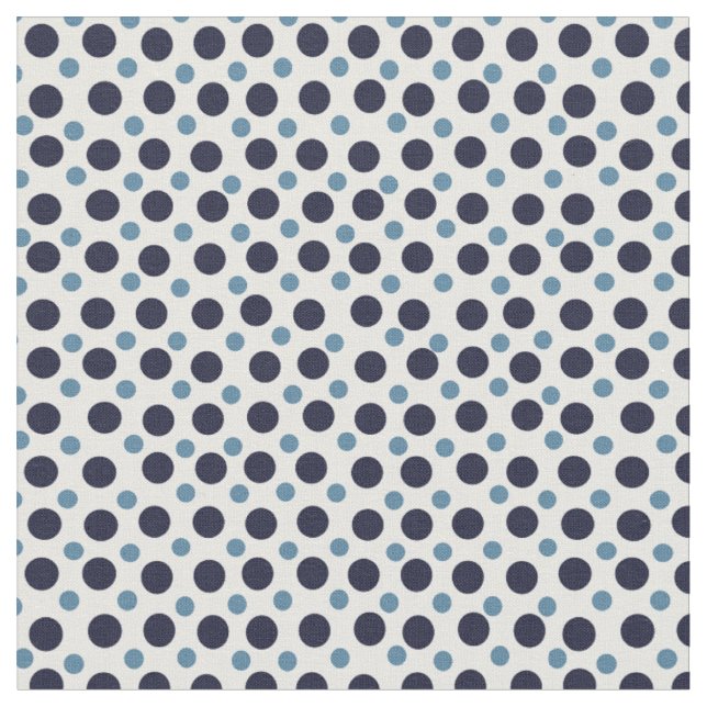 Tissu bleu foncé, bleu clair sur pois blancs (Fermer)