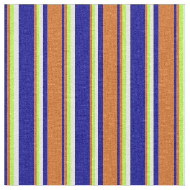 Tissu Bleu foncé, Chocolat, Vert clair et Jaune clair (Fermer)