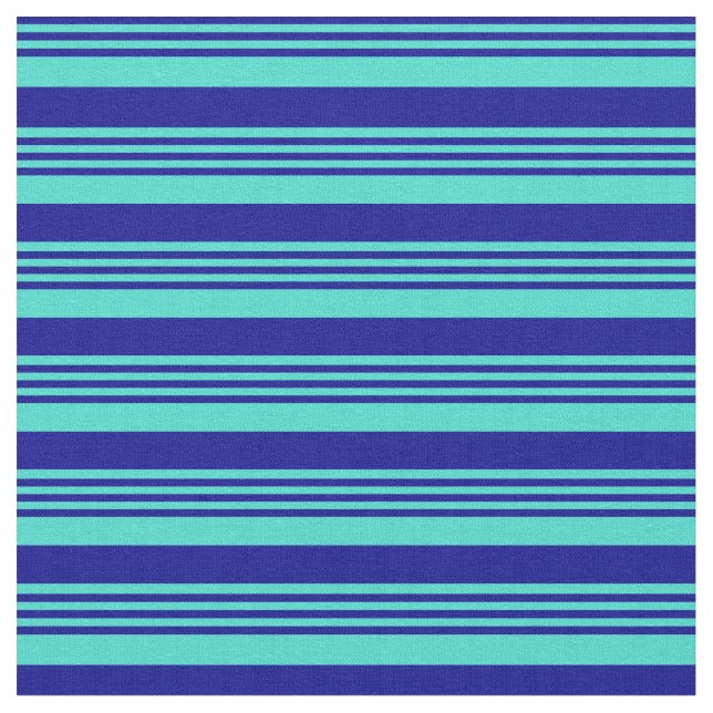 Tissu Bleu foncé et bandes turquoise (Fermer)