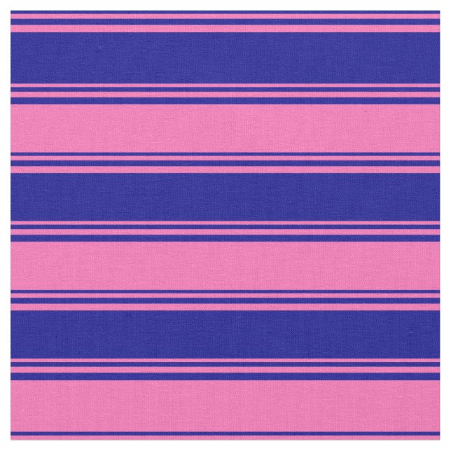 Tissu Bleu foncé et rose chaud Motif rayé (Fermer)