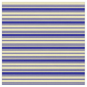 Tissu Bleu foncé et Tan coloré Motif de bandes/lignes