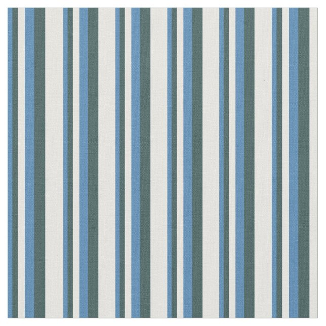Tissu Bleu, gris ardoise foncée et crème à la menthe (Fermer)