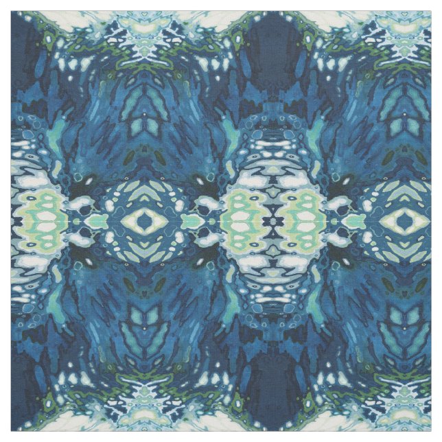 Tissu bleu, gris, crème et blanc 'Dublin (Échantillon)