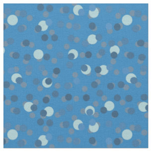 Tissu bleu, gris et blanc abstrait à pois
