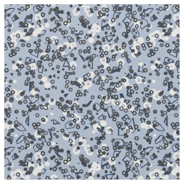 Tissu bleu gris et blanc géométrique (Fermer)