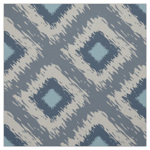 Tissu Bleu Ikat Motif Diamond Tribal Imprimable