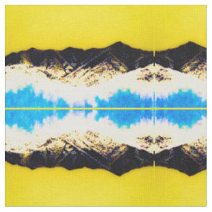 Tissu bleu jaune de montagne