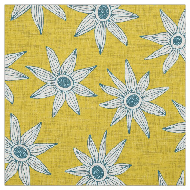 Tissu bleu jaune de sema (Échantillon)