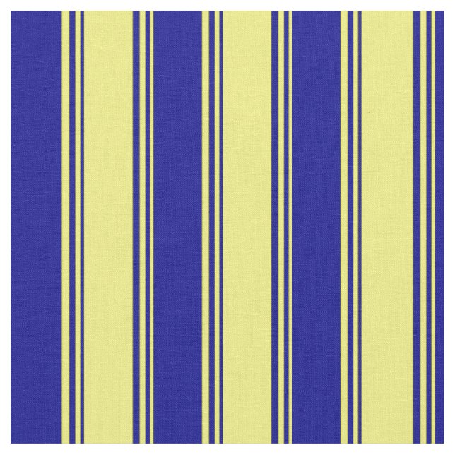 Tissu Bleu jaune et bleu foncé Motif rayé/lin (Fermer)