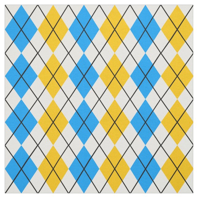 Tissu Bleu jaune Jacquard blanc Diamant Design (Échantillon)