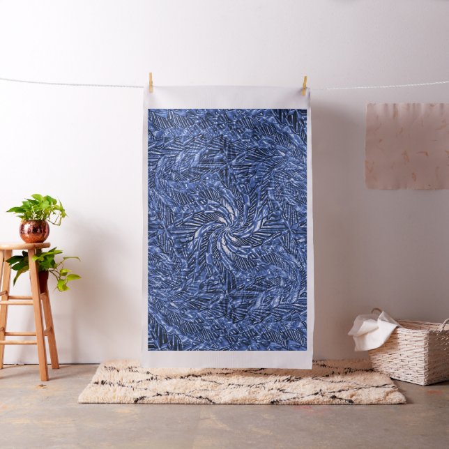 Tissu Bleu Jean tourbillon..... (In Situ)