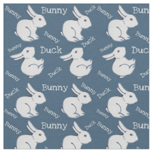 Tissu Bleu lapin lapin canard illusion de la pépinière