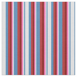 Tissu Bleu, Lavande, Rose Chaud, Maroon & Motif rouge