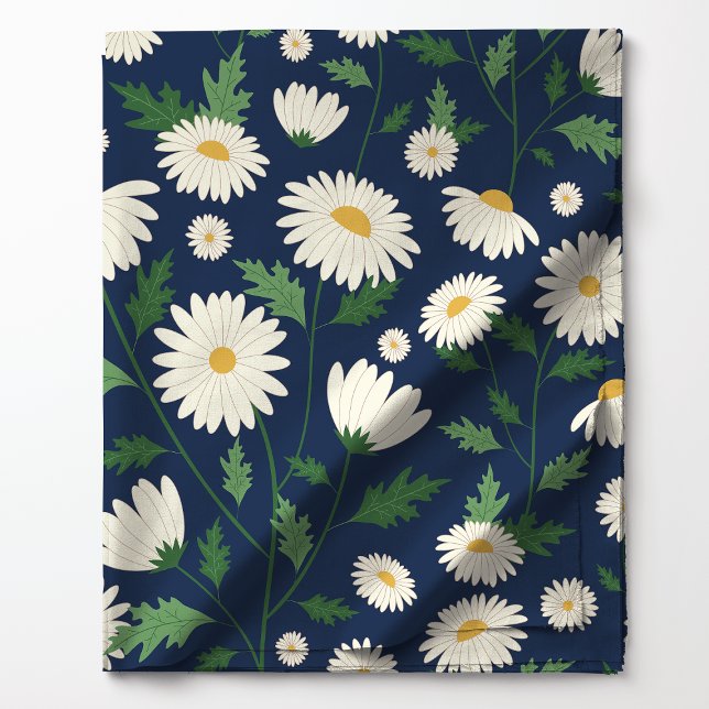 Tissu Bleu Marine Cute Et Blanc Floral Daisy (Créateur téléchargé)