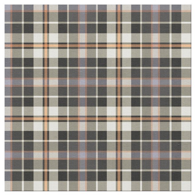 Tissu Bleu marine et plaid rustique crème (Fermer)