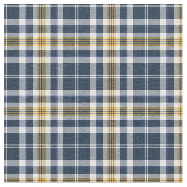 Tissu Bleu marine et plaid sportif d'or jaune (Fermer)