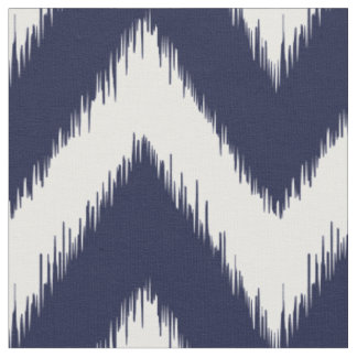 Tissu Bleu marine Ikat Chevron