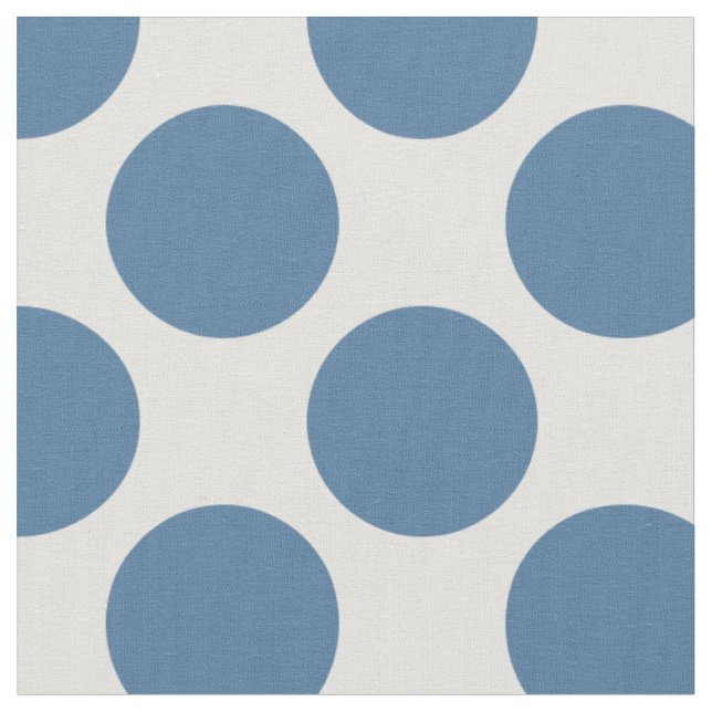 Tissu Bleu moderne et blanc Grands Pois (Fermer)