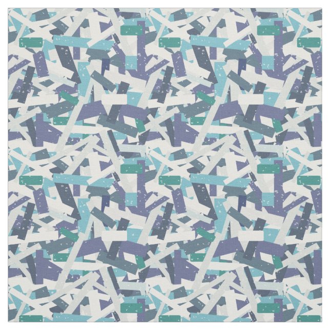 Tissu Bleu Motif des bandes de patchwork (Échantillon)