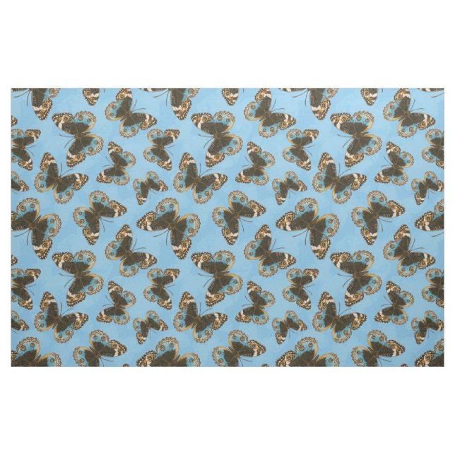 Tissu Bleu motif papillon Pansy (Fat Quarter)