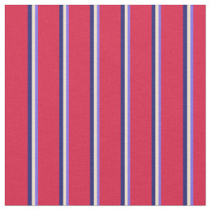Tissu Bleu moyen, Tan, Bleu moyen et Crimson