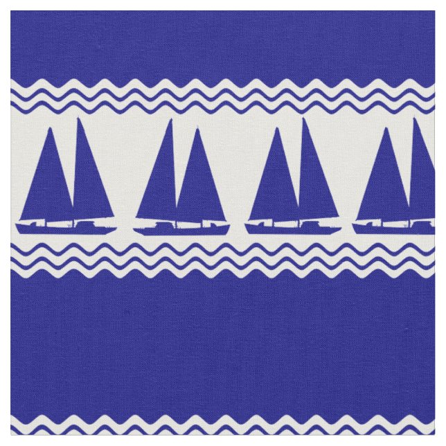 Tissu Bleu Nautique Voilier Côtière Stripes (Fermer)