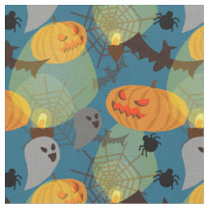 Tissu Bleu nocturne d'Halloween