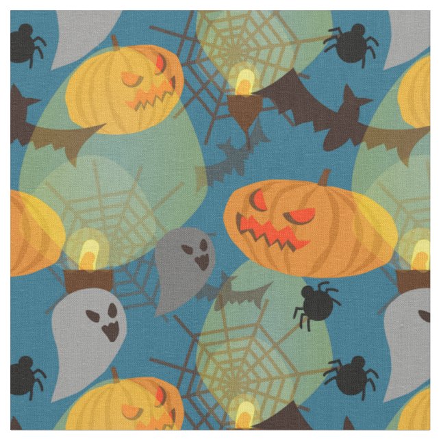 Tissu Bleu nocturne d'Halloween (Fermer)