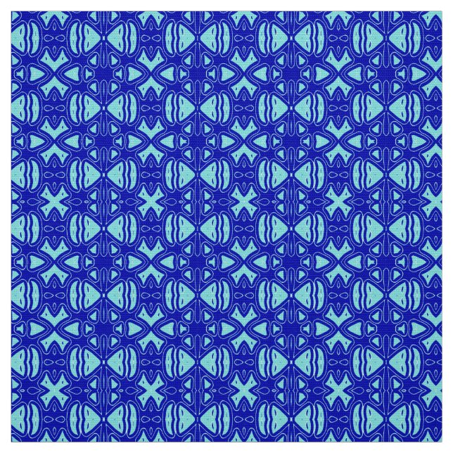 Tissu bleu nuances dessin motif (Échantillon)