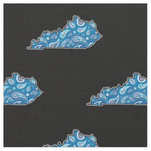 Tissu Bleu Paisley de silhouette d'état du Kentucky