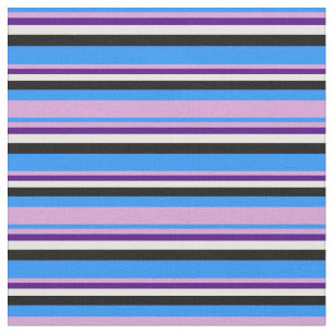 Tissu Bleu, Plum, Indigo, Blanc et Noir