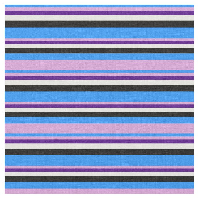 Tissu Bleu, Plum, Indigo, Blanc et Noir (Fermer)