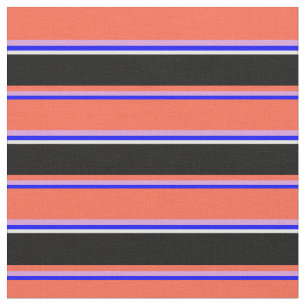 Tissu Bleu, Plum, Rouge, Noir et Blanc