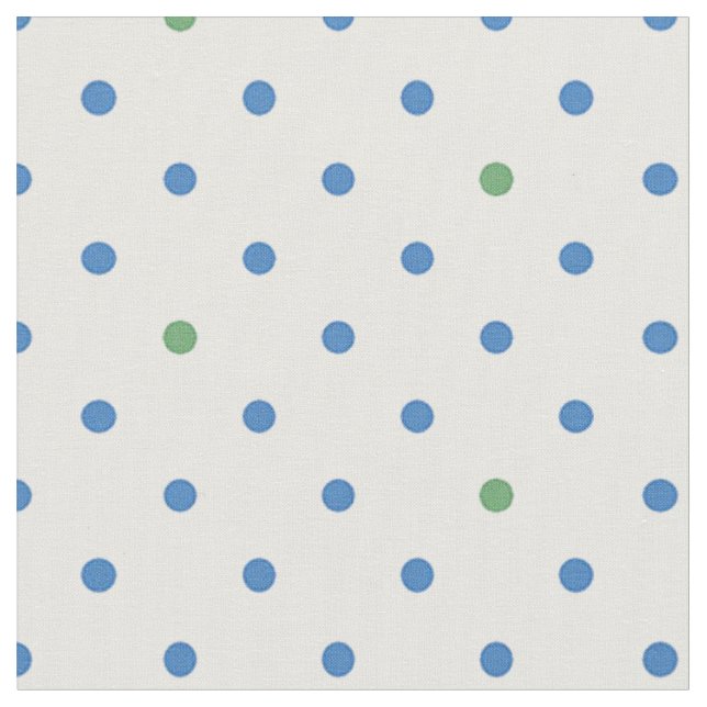 Tissu Bleu, pois vert (Fermer)